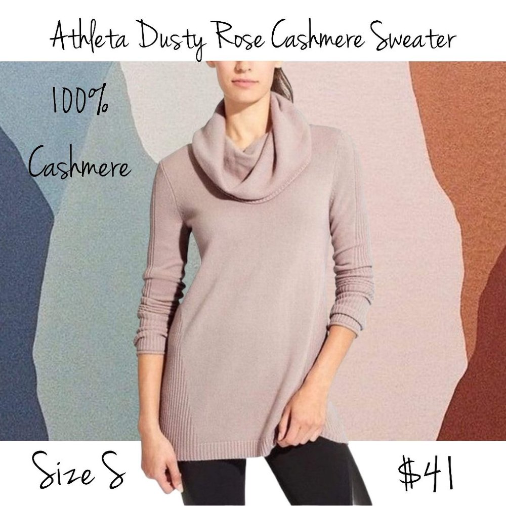 Athleta Dusty Rose Cashmere Sweater Sz Small